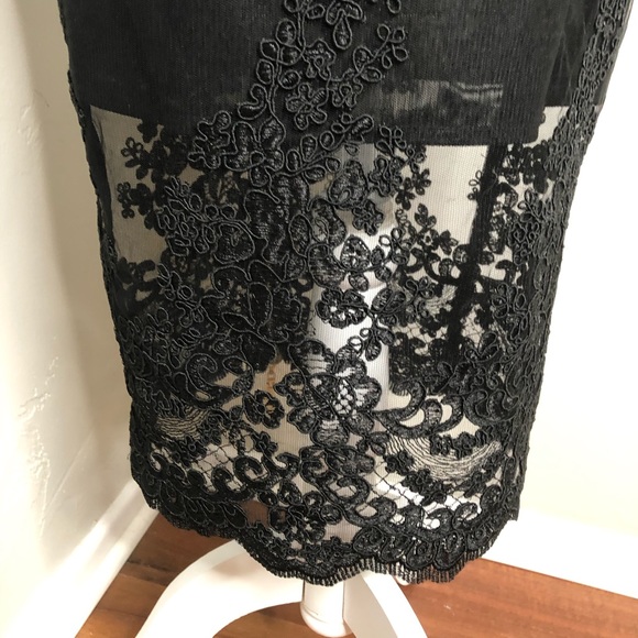 NWOT Bronx & Banco Black Lea Lace Tulle Midi Dress - Picture 5 of 14